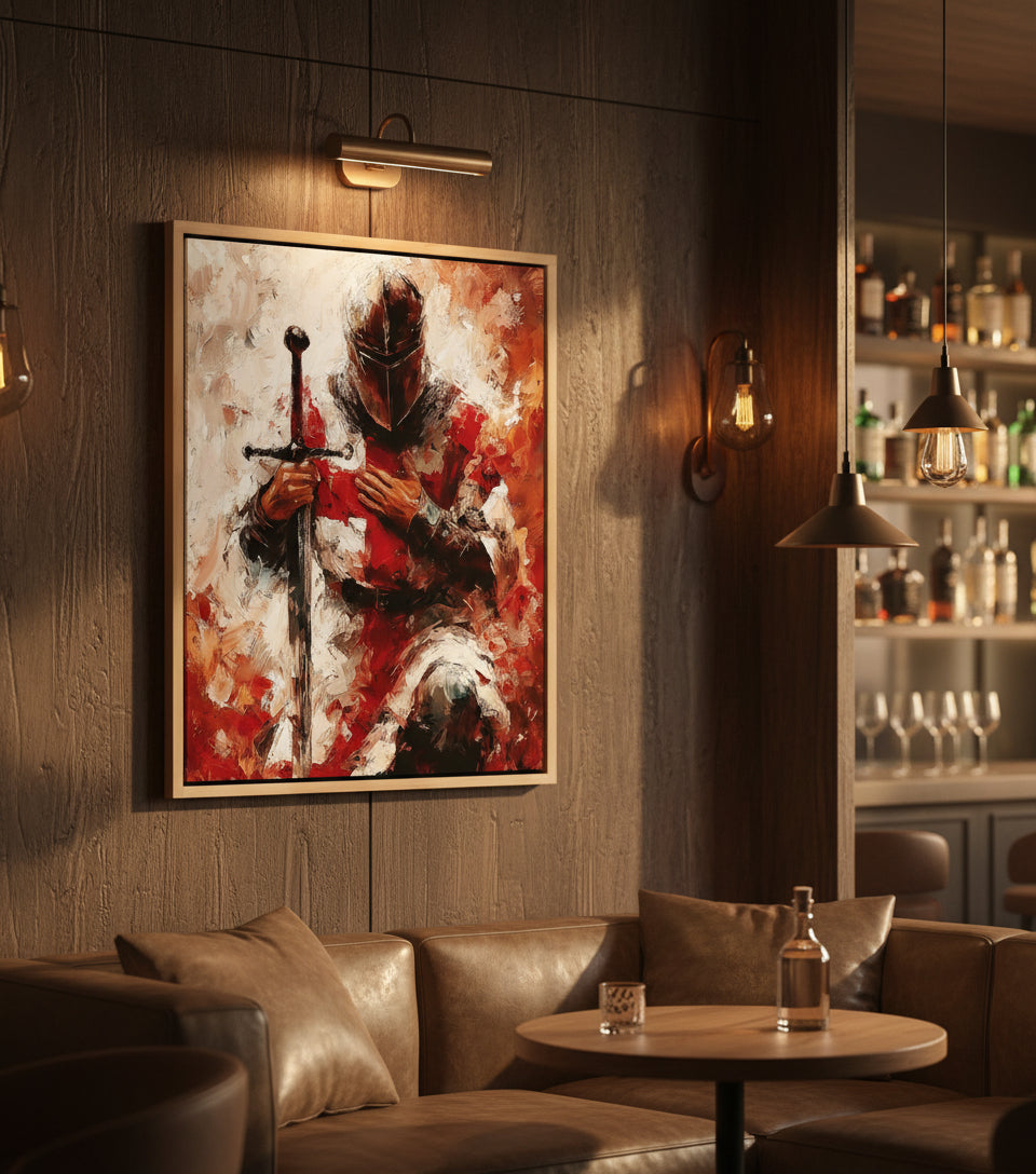 Knight of God in Devotion – Inspirational Christian Canvas