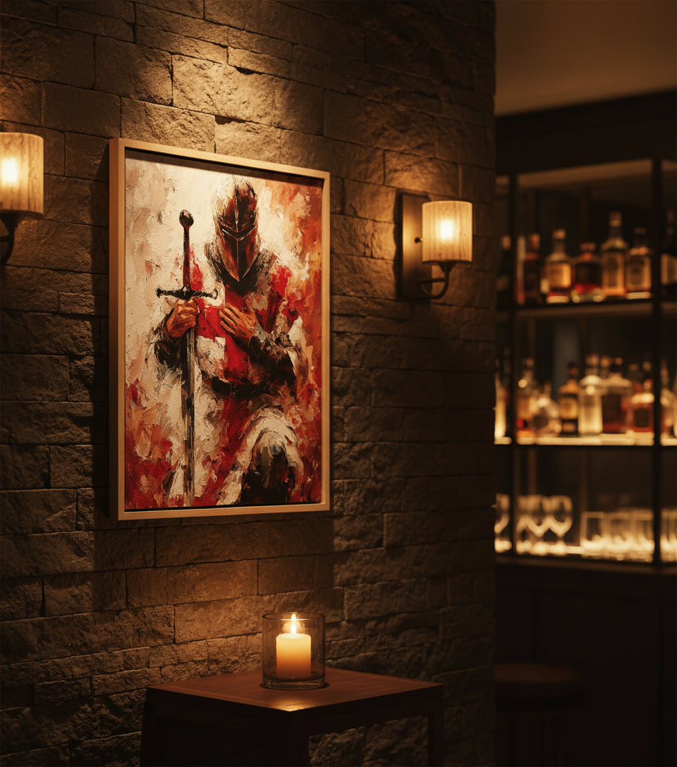 Knight of God in Devotion – Inspirational Christian Canvas