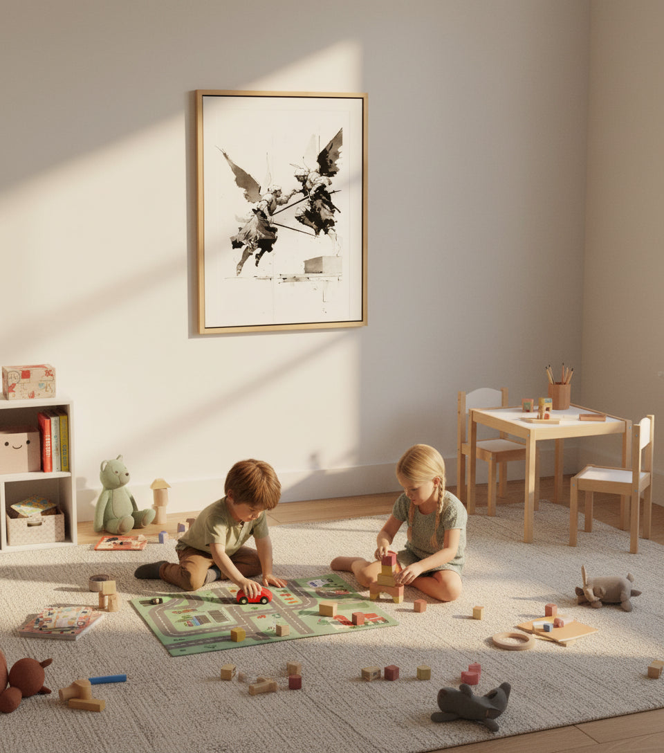 Heavenly Clash – Angelic Warfare Art | Spiritual Battle Wall Decor