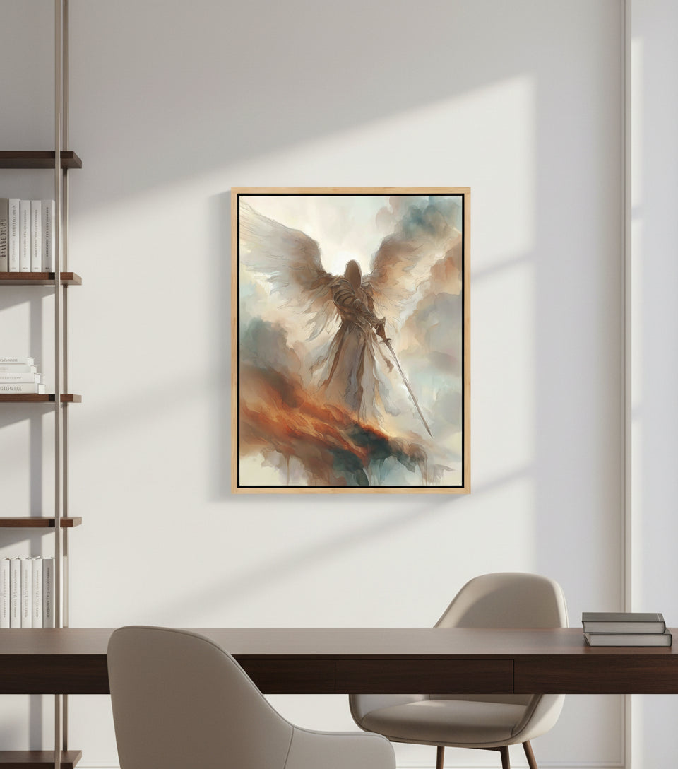Heavenly Guardian with Sword – Angel Warrior Wall Art