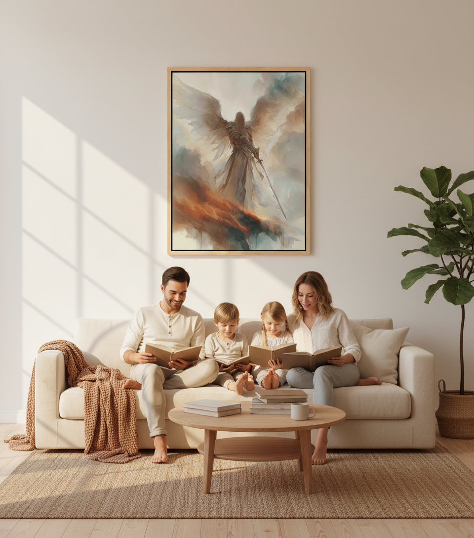 Heavenly Guardian with Sword – Angel Warrior Wall Art