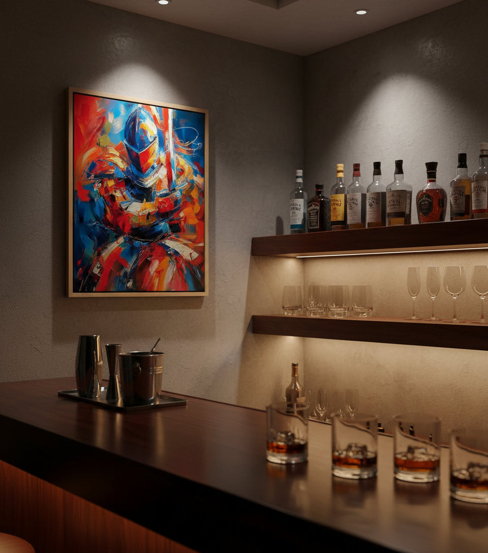 Armor of God Prayer Knight Canvas – Christian Warrior Wall Art, Faith Strength Painting, Ephesians 6:13–17