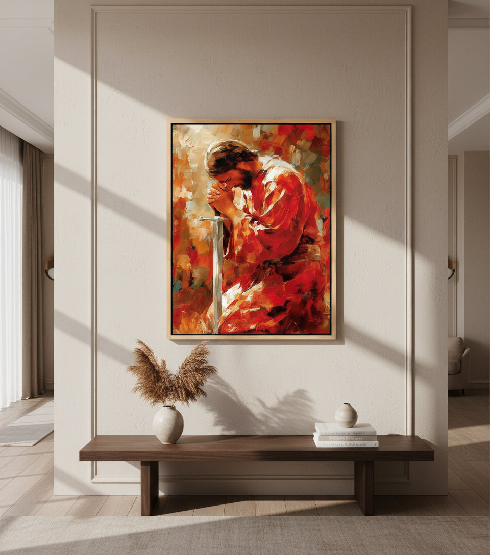 Jesus Warrior Prayer Canvas – Christian Home Decor Wall Art