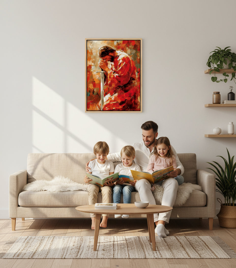 Jesus Warrior Prayer Canvas – Christian Home Decor Wall Art