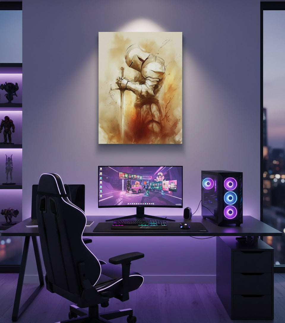 Faithful Warrior Prayer Canvas – Christian Armor of God Art