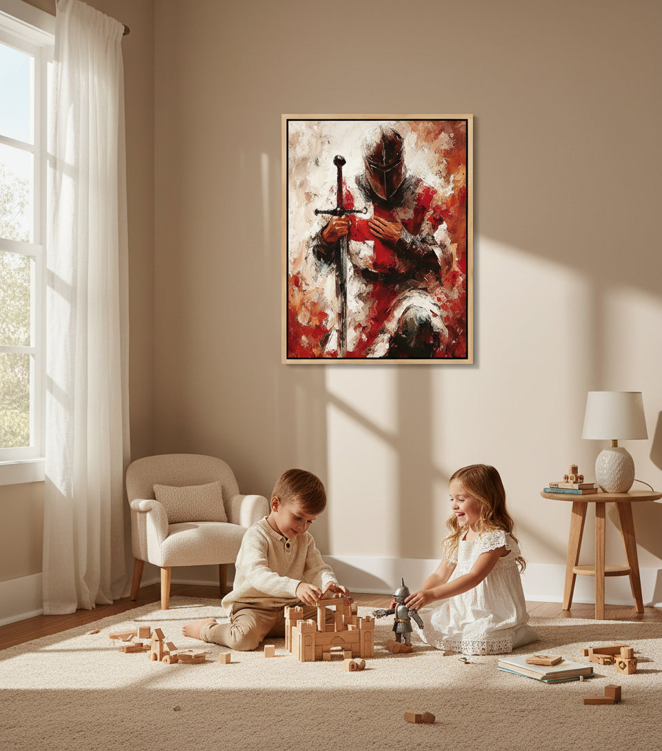 Knight of God in Devotion – Inspirational Christian Canvas