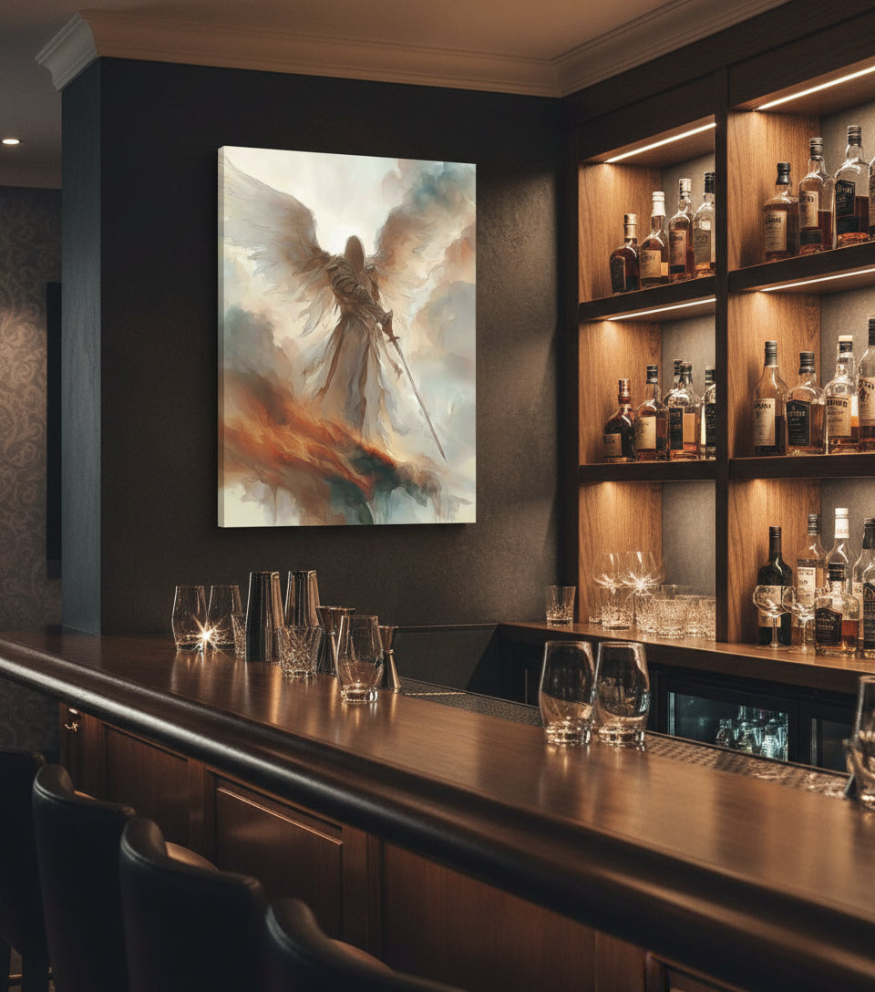 Heavenly Guardian with Sword – Angel Warrior Wall Art