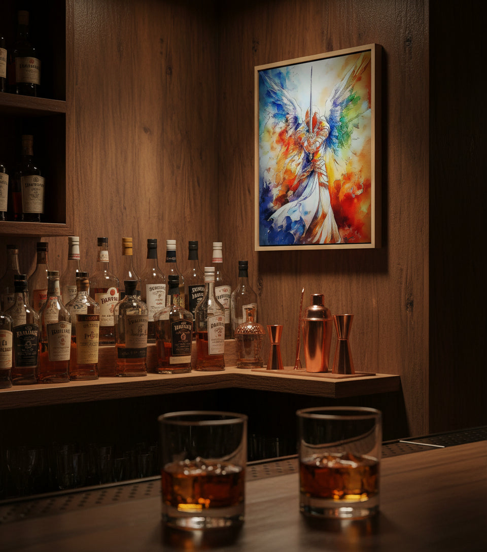 Sword of the Guardian Angel – Heavenly Warrior Wall Art | Christian Angel Canvas Print