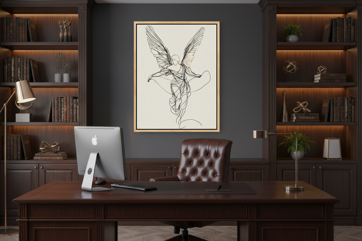 Angel of Grace – Minimalist Christian Angel Line Art