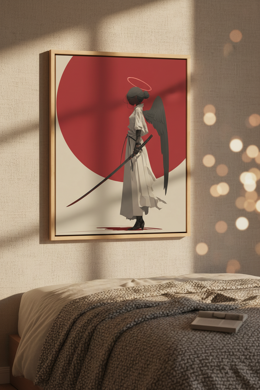 Angel of Resolve – Modern Warrior Angel Christian Wall Art