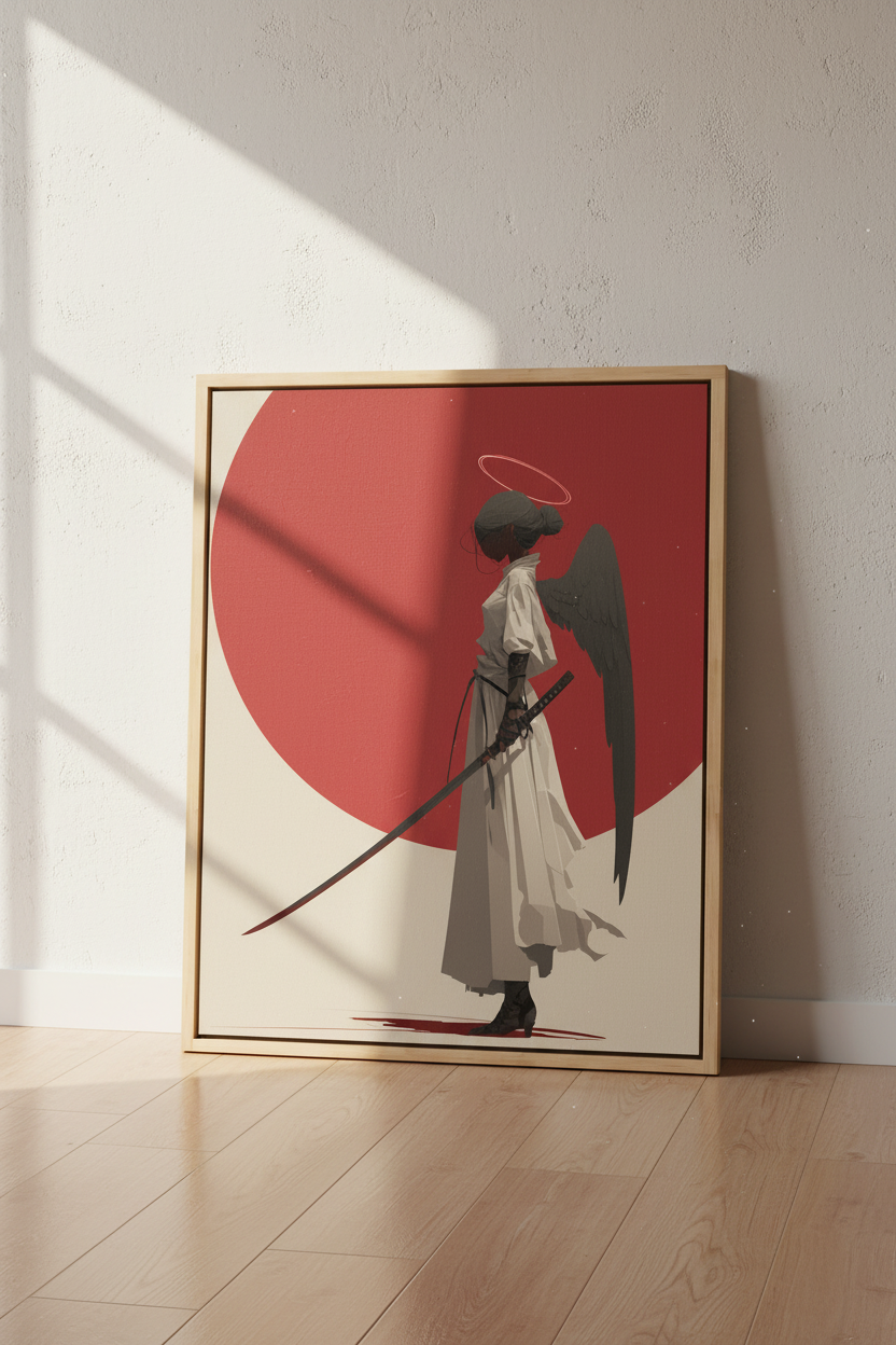 Angel of Resolve – Modern Warrior Angel Christian Wall Art