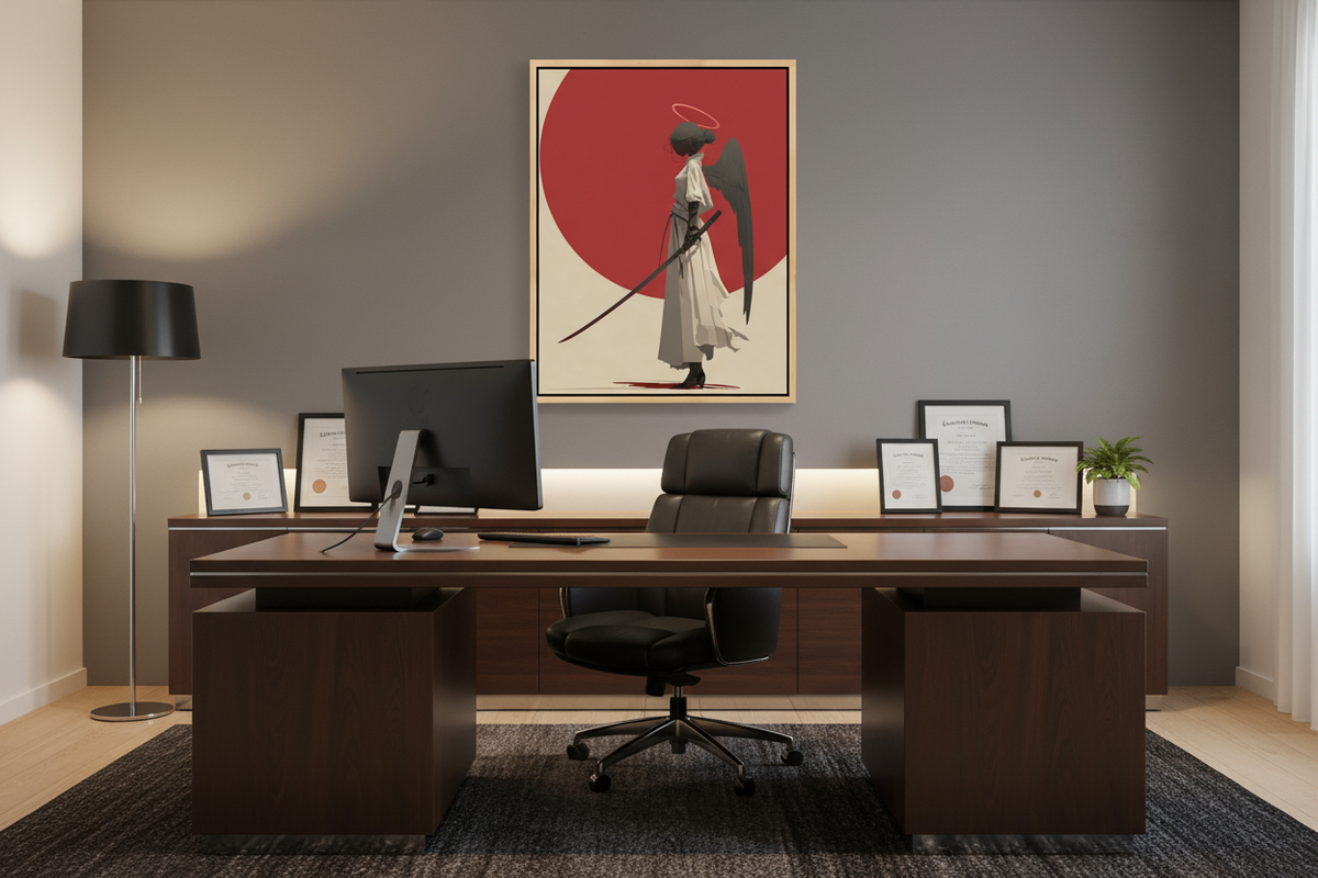 Angel of Resolve – Modern Warrior Angel Christian Wall Art