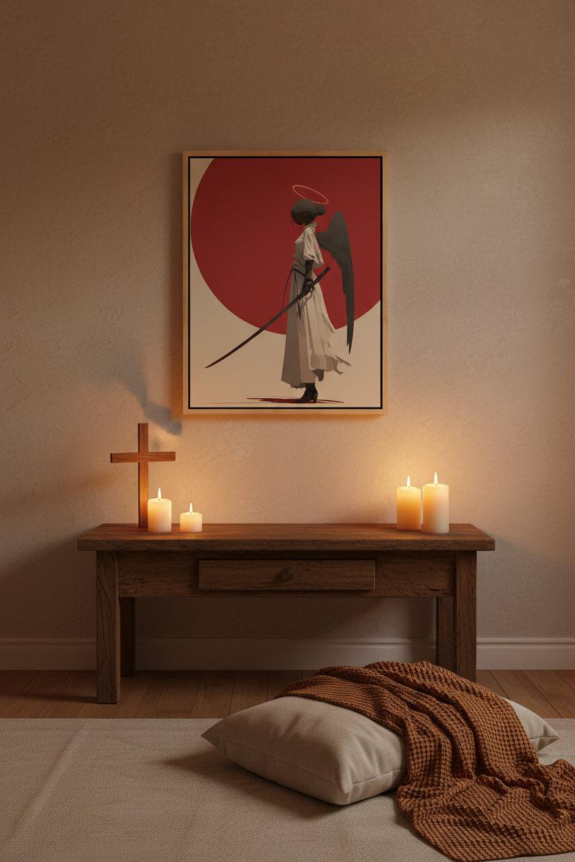 Angel of Resolve – Modern Warrior Angel Christian Wall Art
