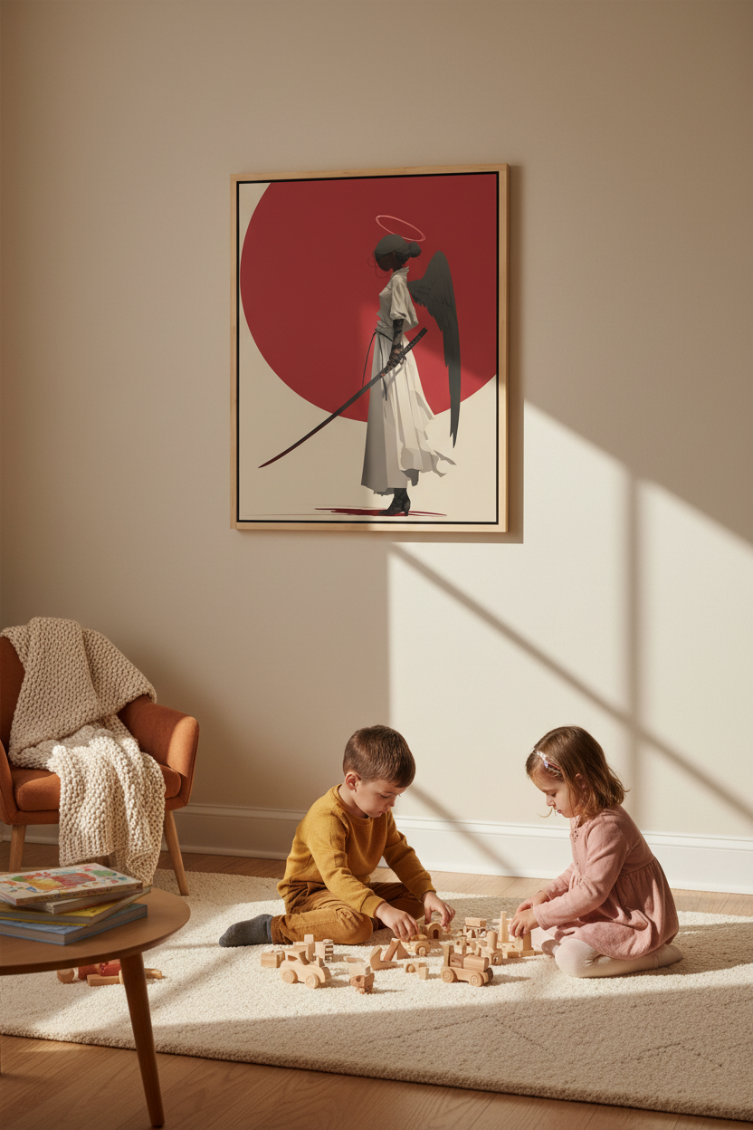 Angel of Resolve – Modern Warrior Angel Christian Wall Art