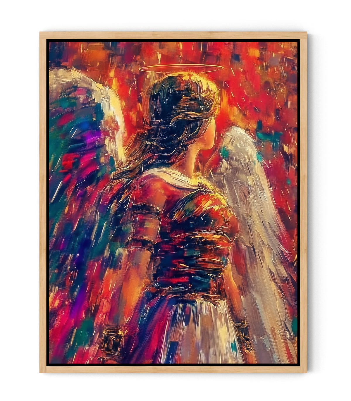 Wings of Grace – Colorful Christian Angel Canvas Wall Art