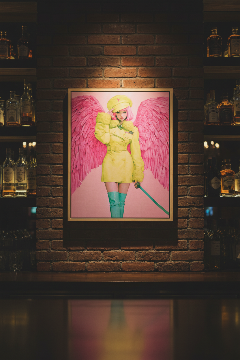 Fearless in Faith – Modern Pink Angel Christian Canvas Wall Art