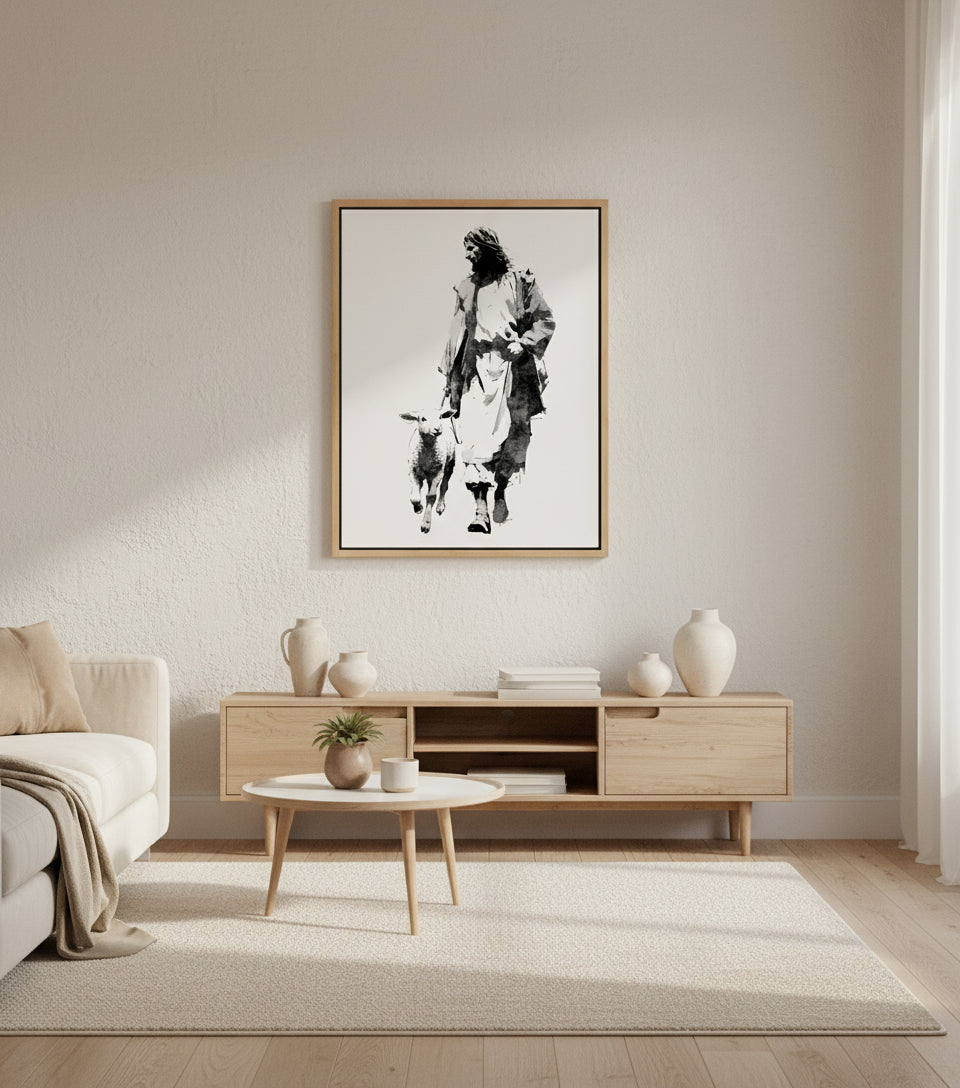 The Shepherd in Ink – Yoji Shinkawa Inspired Art Jesus cavas