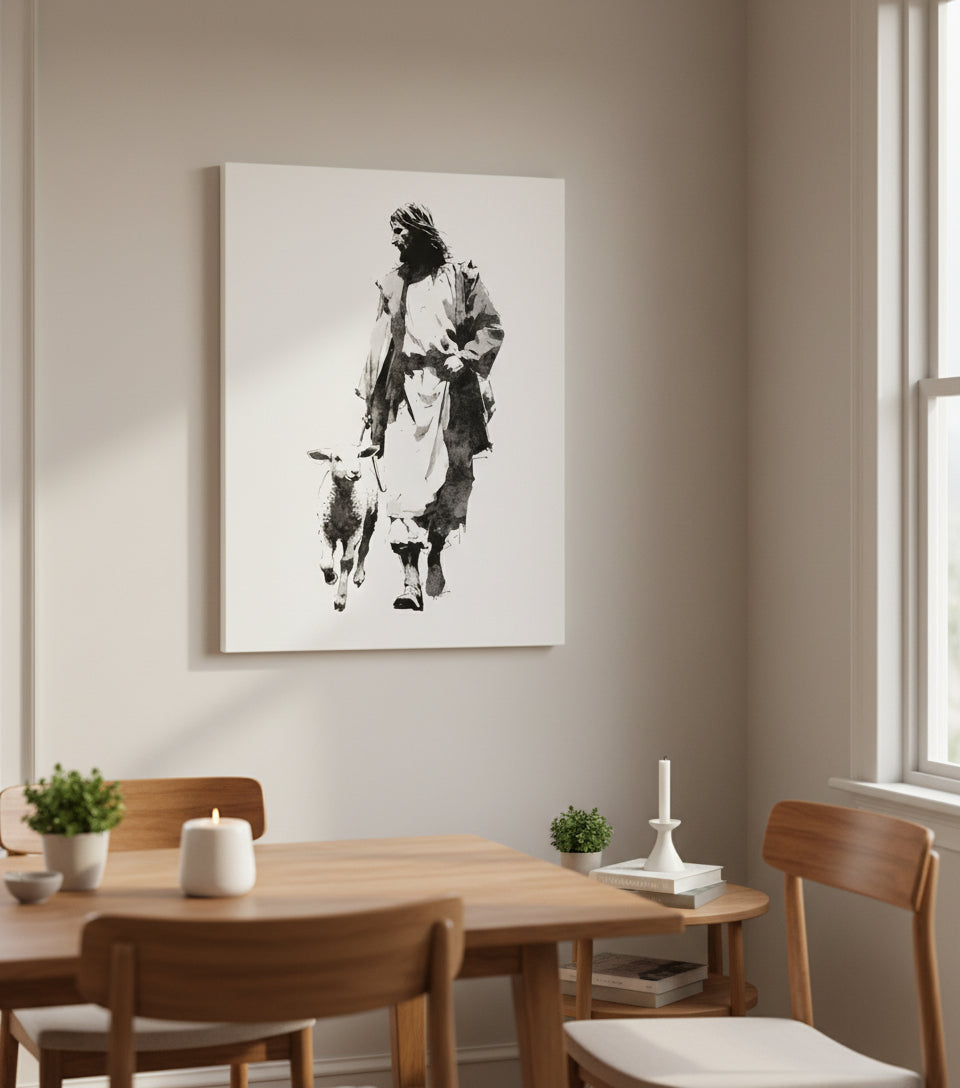 The Shepherd in Ink – Yoji Shinkawa Inspired Art Jesus cavas