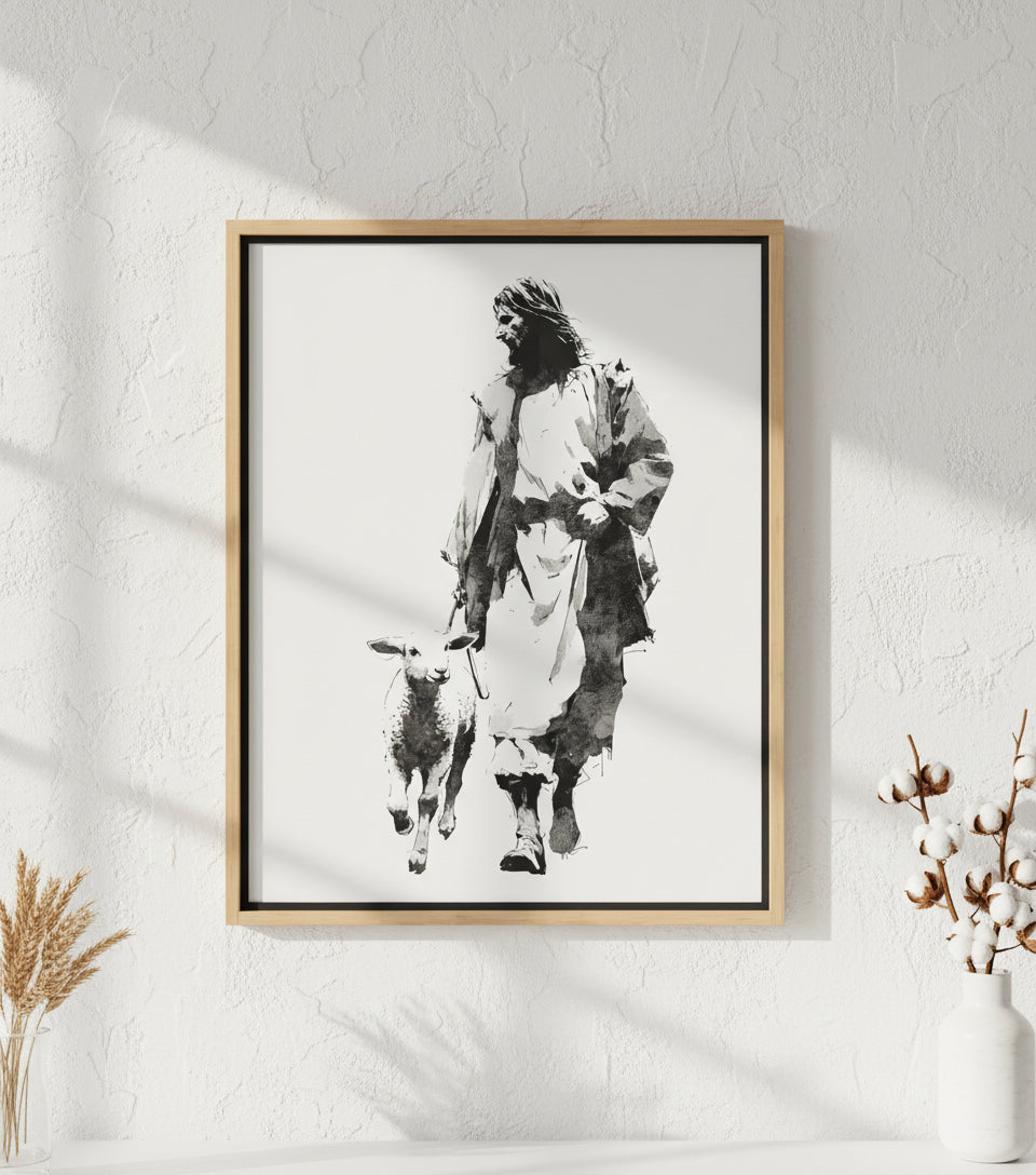 The Shepherd in Ink – Yoji Shinkawa Inspired Art Jesus cavas