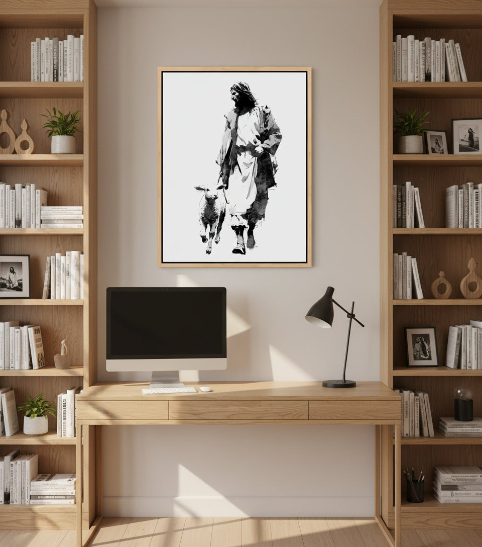 The Shepherd in Ink – Yoji Shinkawa Inspired Art Jesus cavas