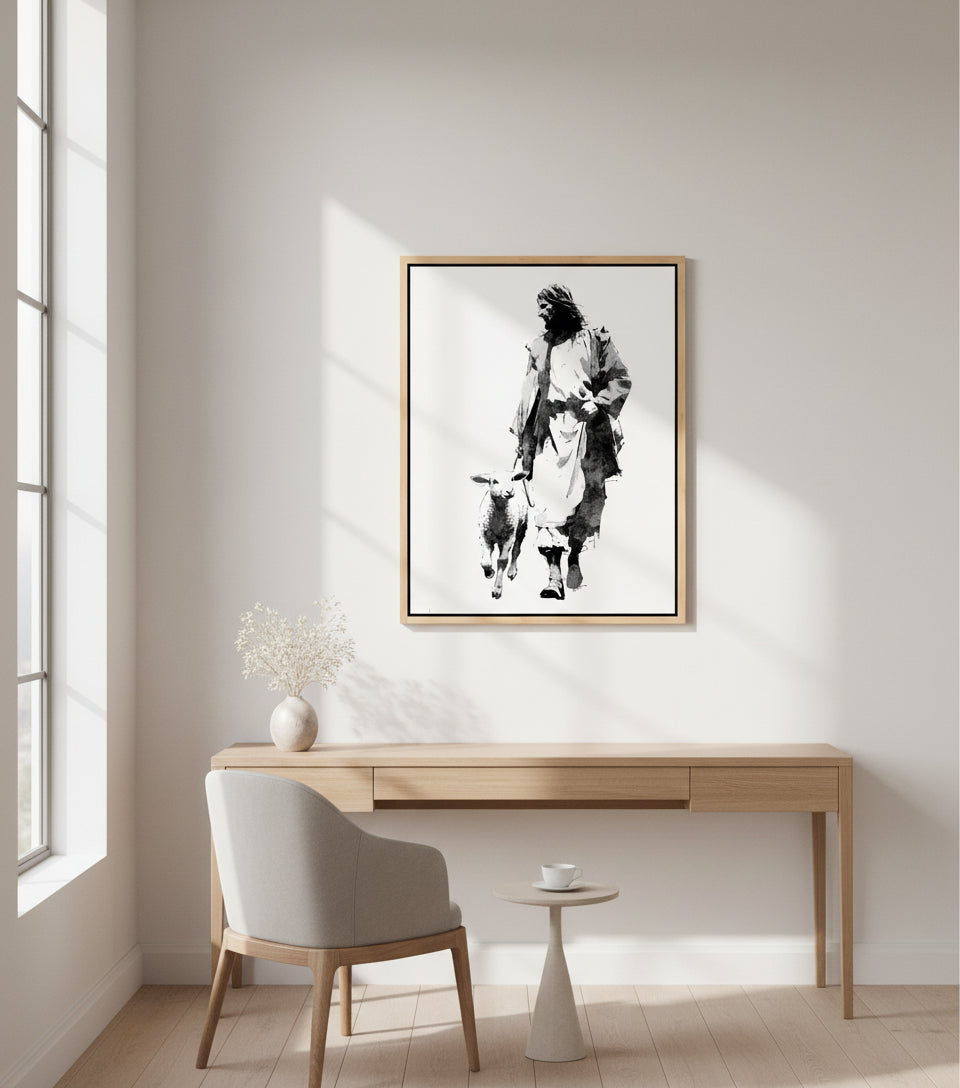 The Shepherd in Ink – Yoji Shinkawa Inspired Art Jesus cavas