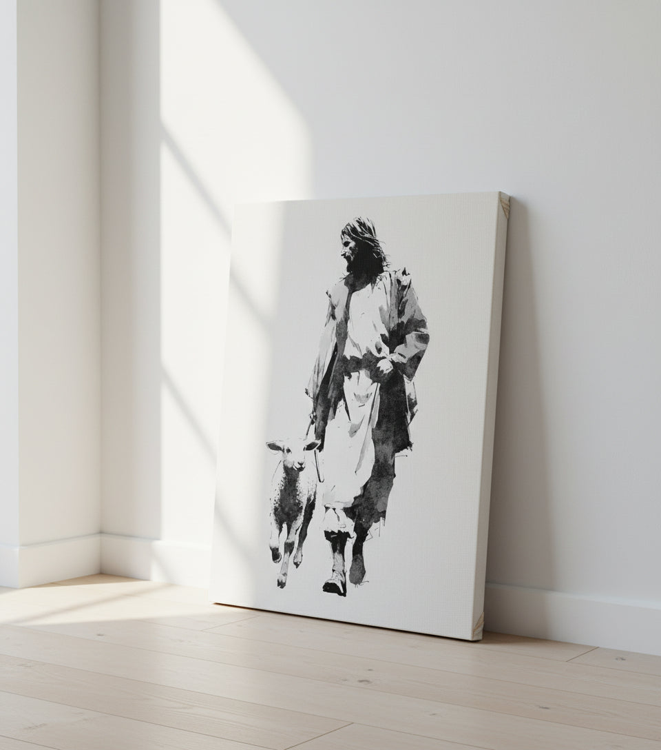 The Shepherd in Ink – Yoji Shinkawa Inspired Art Jesus cavas
