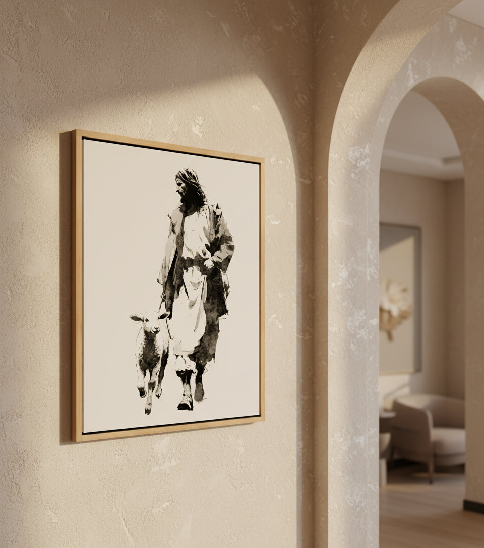 The Shepherd in Ink – Yoji Shinkawa Inspired Art Jesus cavas