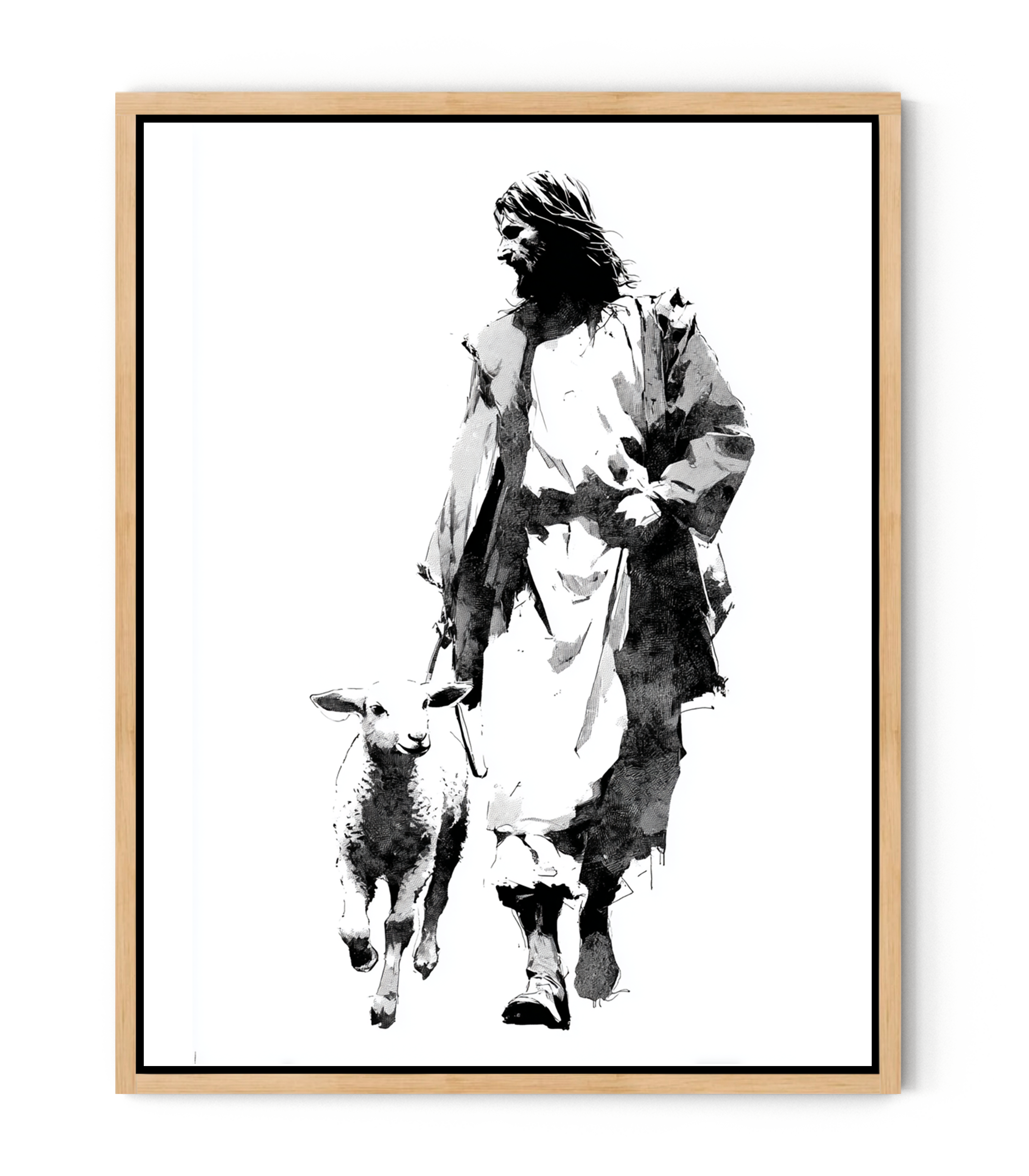 The Shepherd in Ink – Yoji Shinkawa Inspired Art Jesus cavas