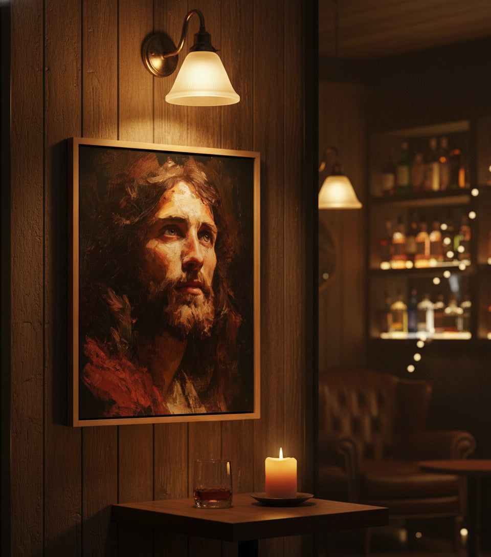 Jesus Looking Toward the Light – Realistic Christian Portrait