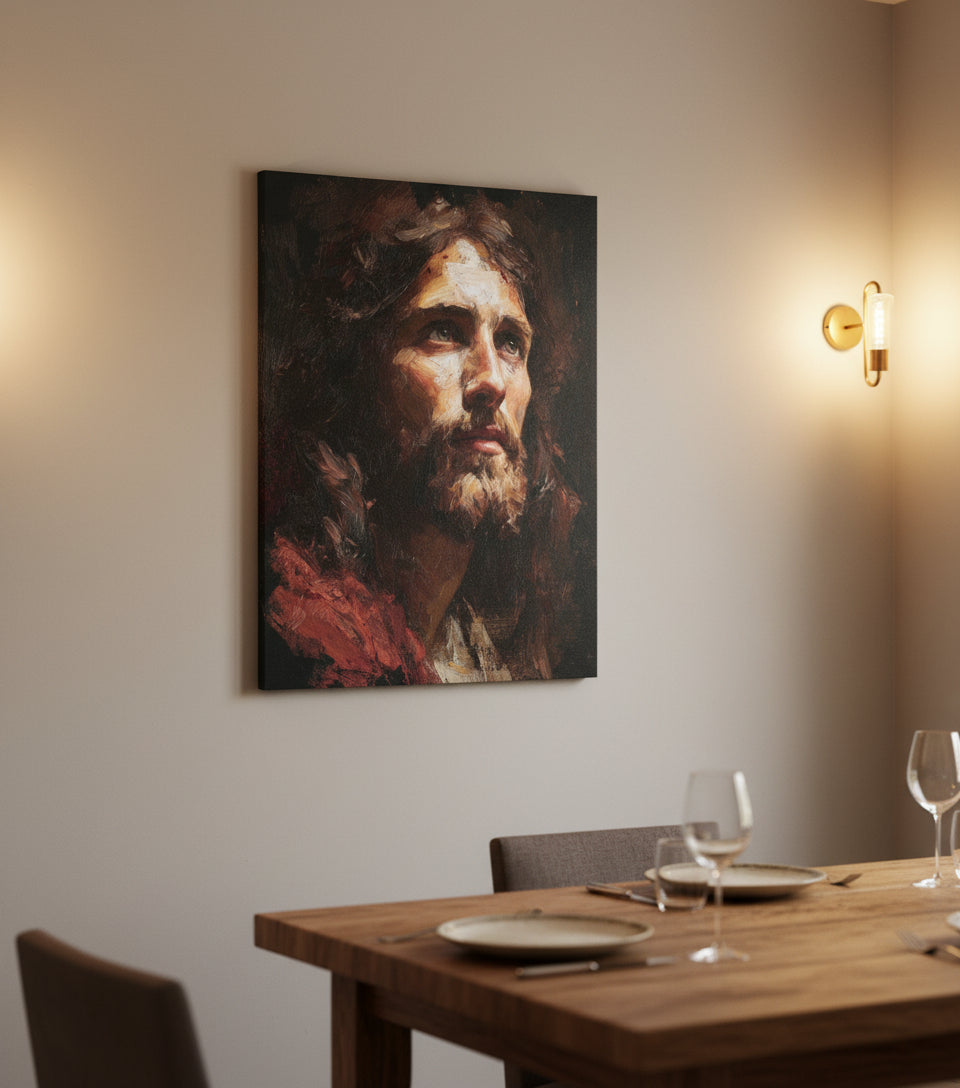 Jesus Looking Toward the Light – Realistic Christian Portrait