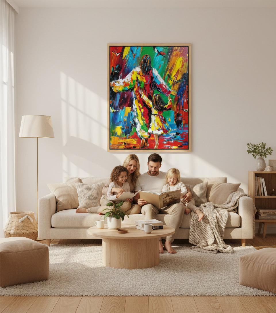 Dance of Joy with Jesus - Colorful Abstract Christian Art