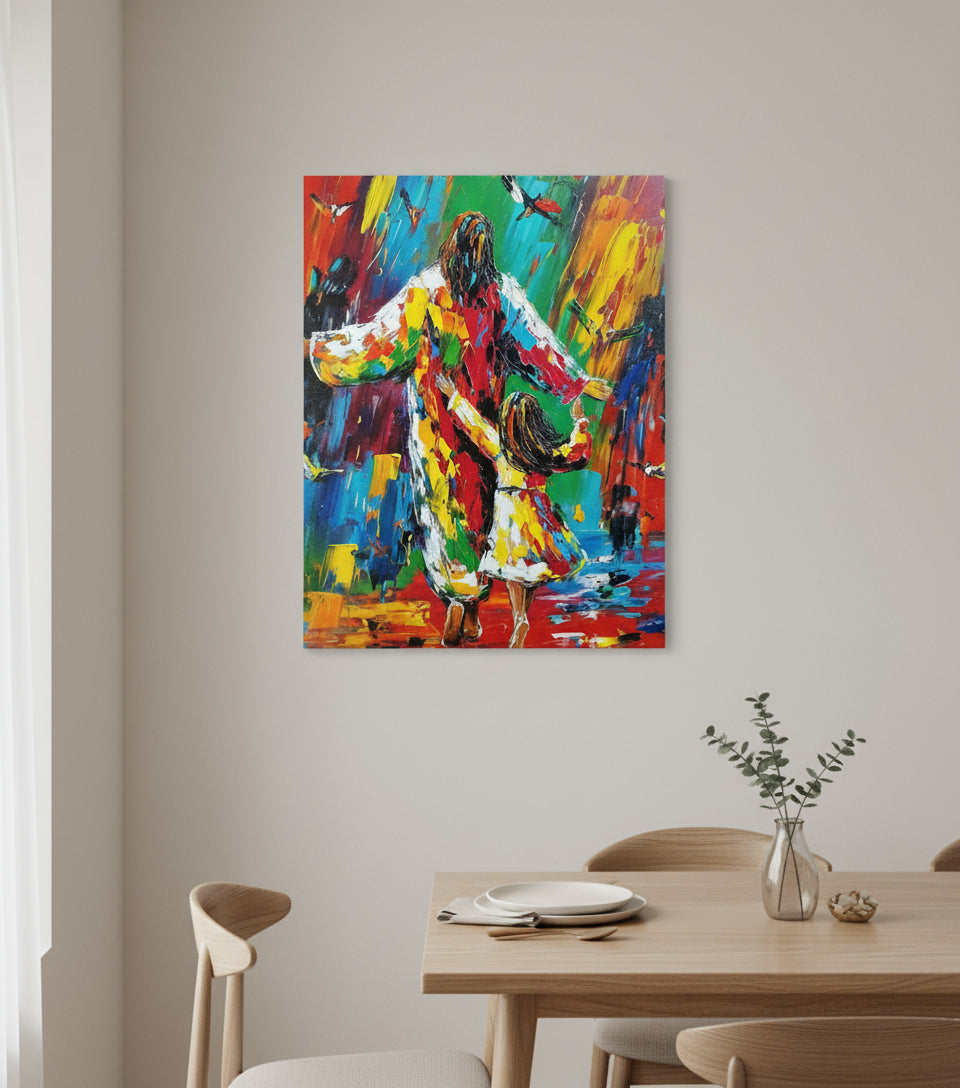Dance of Joy with Jesus - Colorful Abstract Christian Art