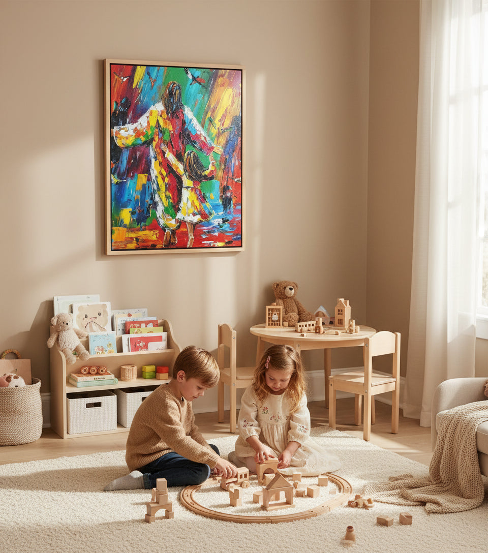 Dance of Joy with Jesus - Colorful Abstract Christian Art