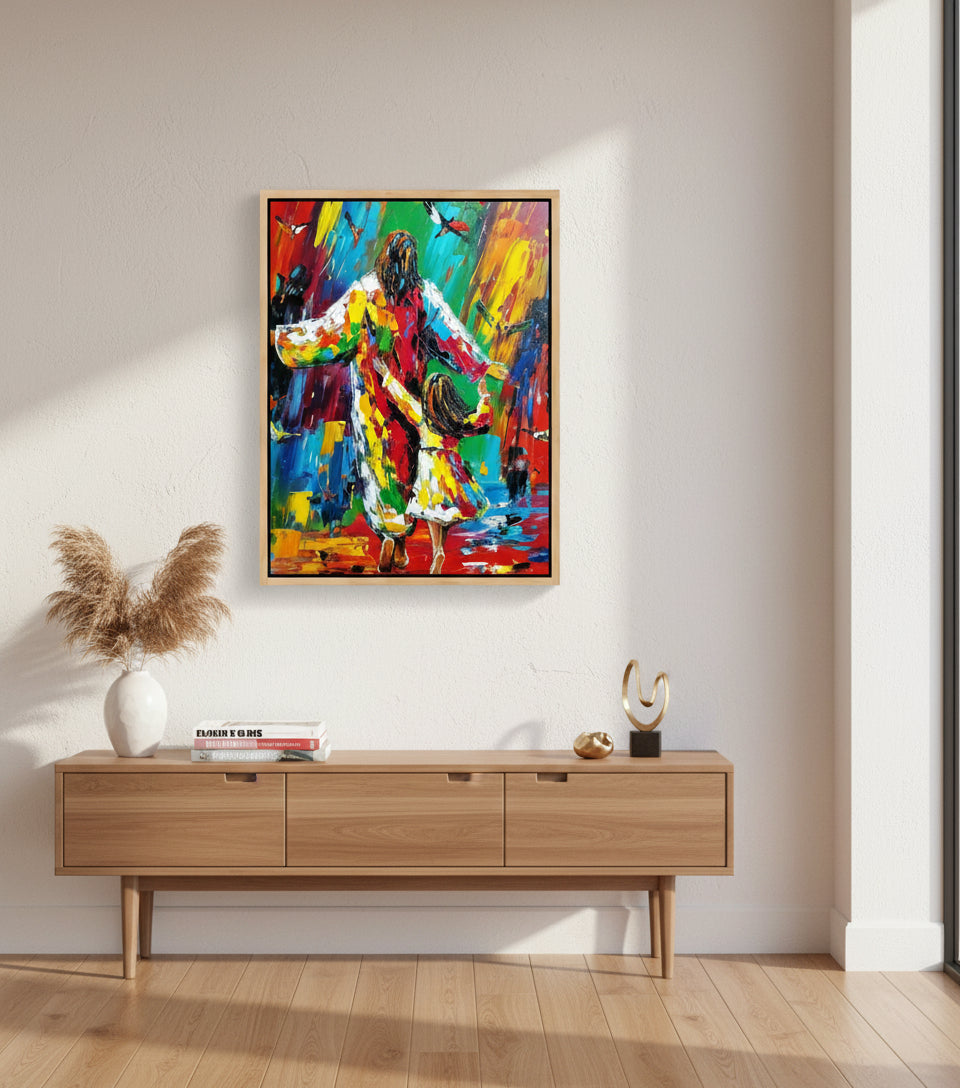 Dance of Joy with Jesus - Colorful Abstract Christian Art