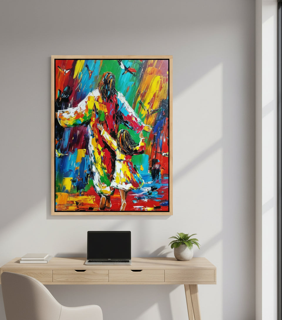 Dance of Joy with Jesus - Colorful Abstract Christian Art