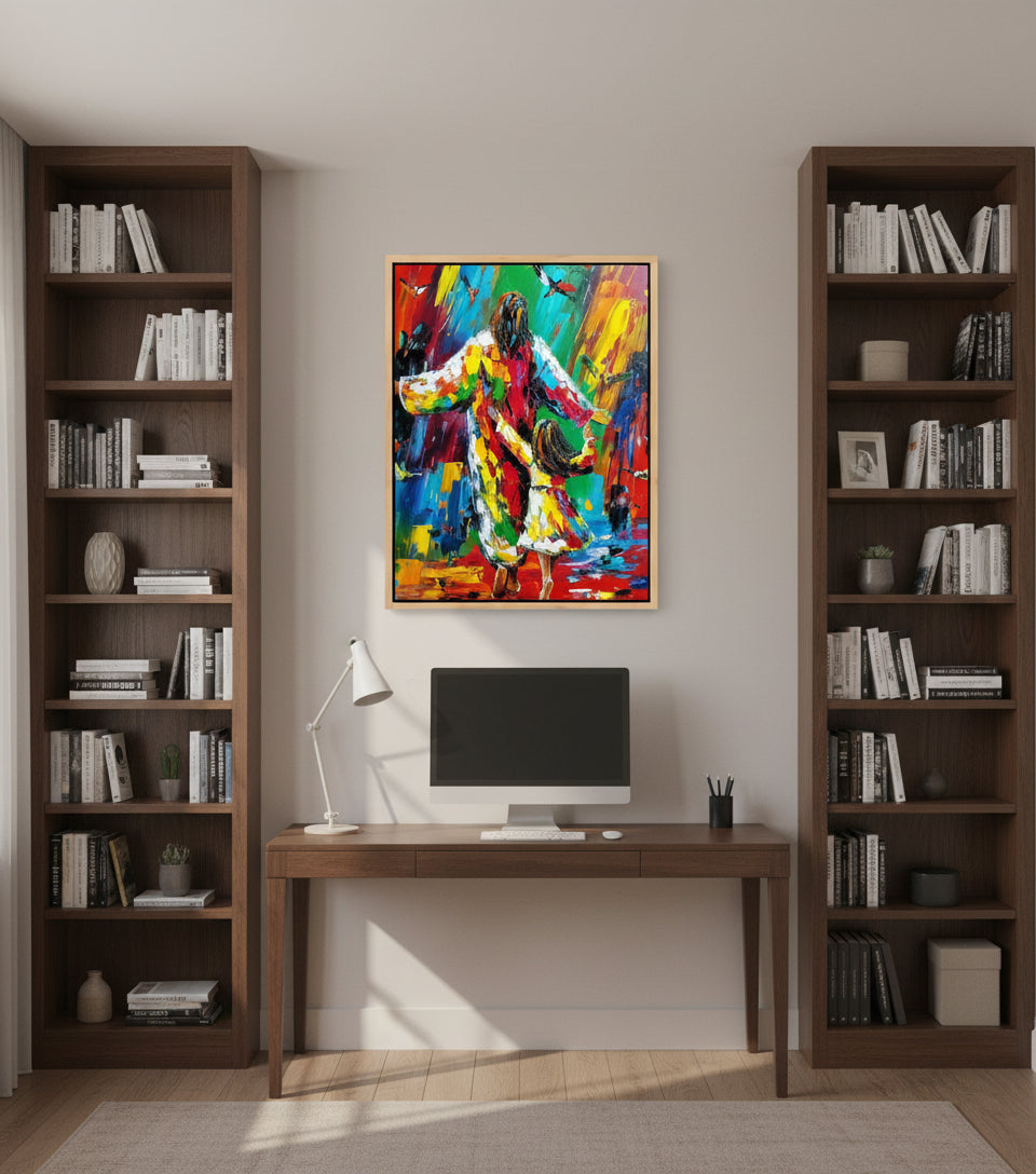 Dance of Joy with Jesus - Colorful Abstract Christian Art