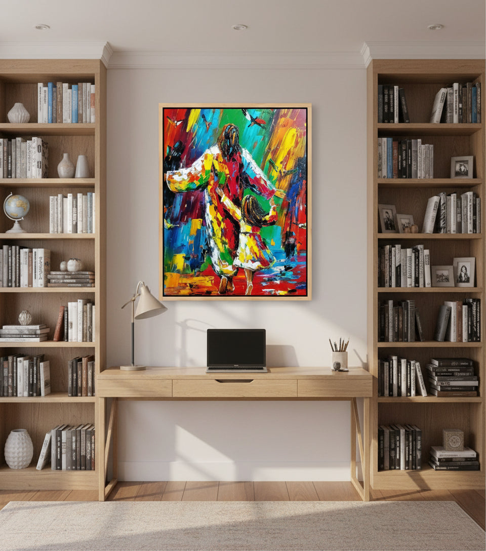 Dance of Joy with Jesus - Colorful Abstract Christian Art