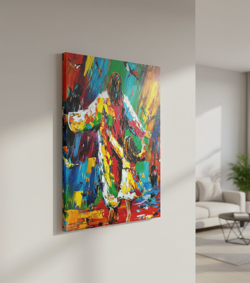 Dance of Joy with Jesus - Colorful Abstract Christian Art