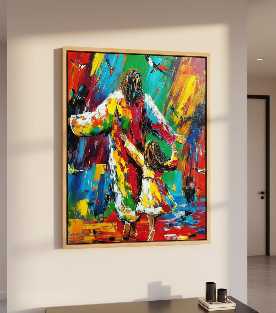 Dance of Joy with Jesus - Colorful Abstract Christian Art