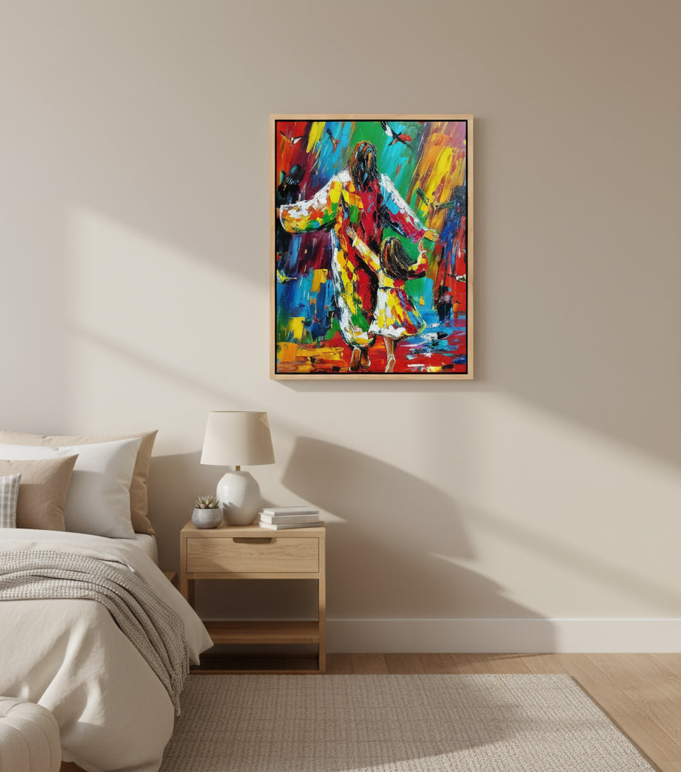 Dance of Joy with Jesus - Colorful Abstract Christian Art