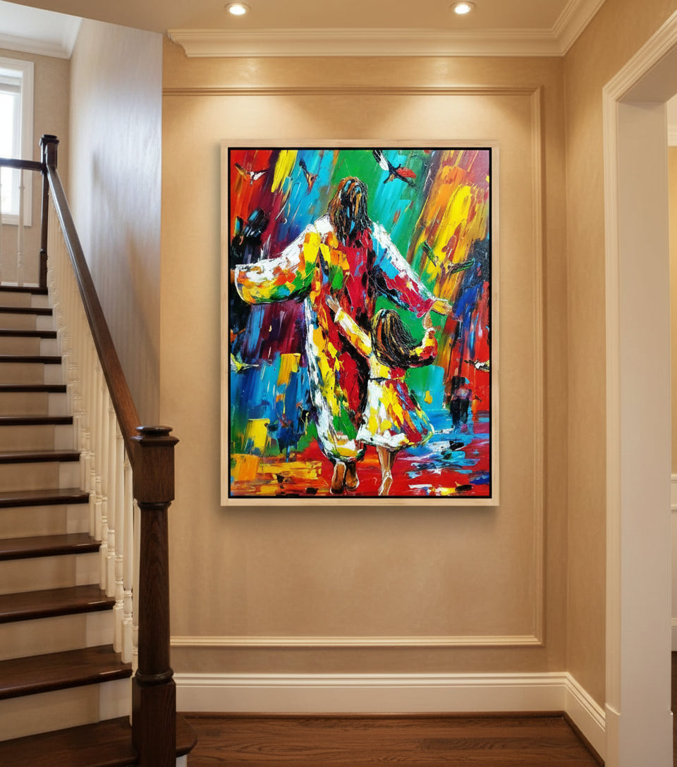 Dance of Joy with Jesus - Colorful Abstract Christian Art