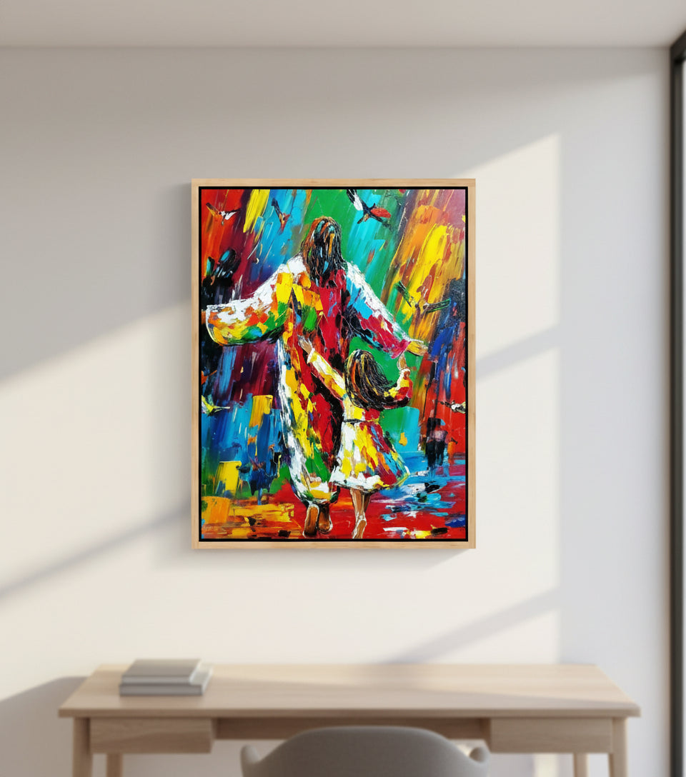 Dance of Joy with Jesus - Colorful Abstract Christian Art