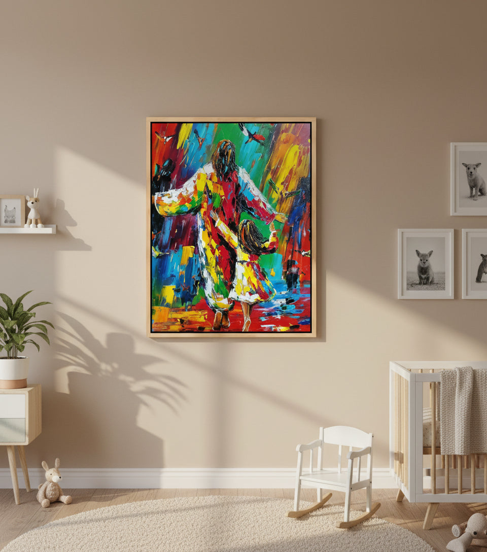 Dance of Joy with Jesus - Colorful Abstract Christian Art