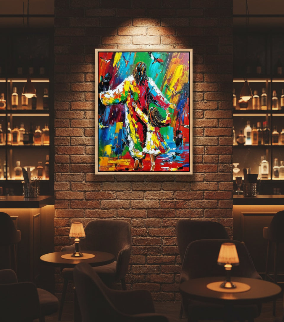 Dance of Joy with Jesus - Colorful Abstract Christian Art