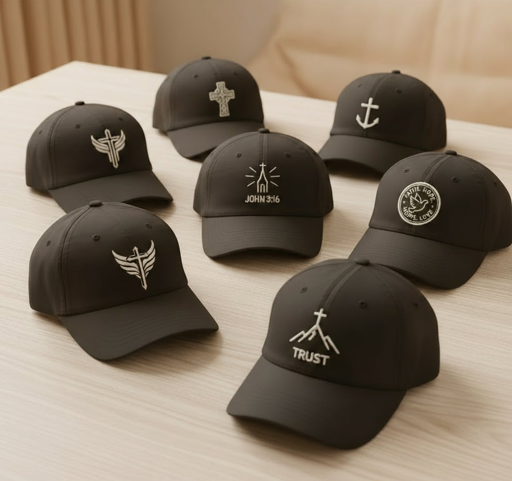 Custom Logo Cap – Premium DTF Printed Christian Hat | FaithfulPrints
