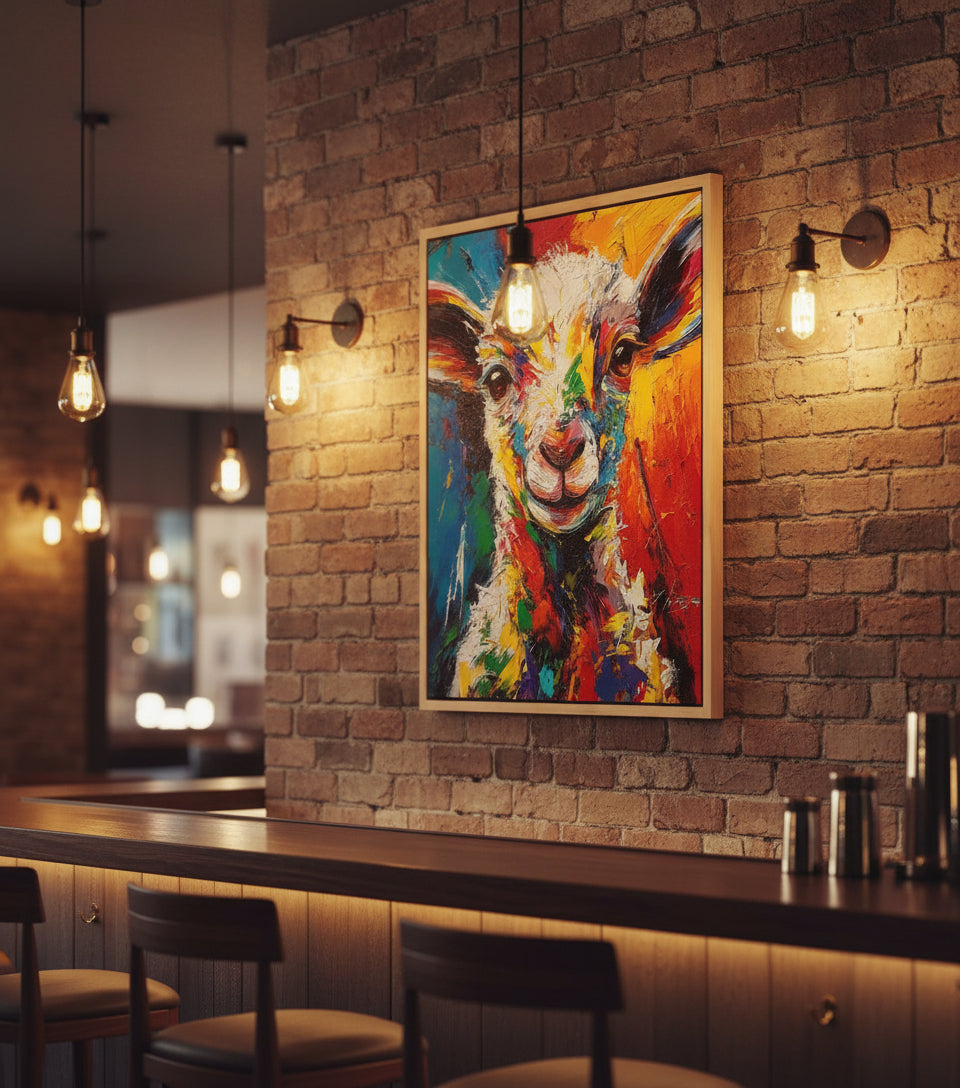 Colorful Lamb Painting – Abstract Christian Wall Art