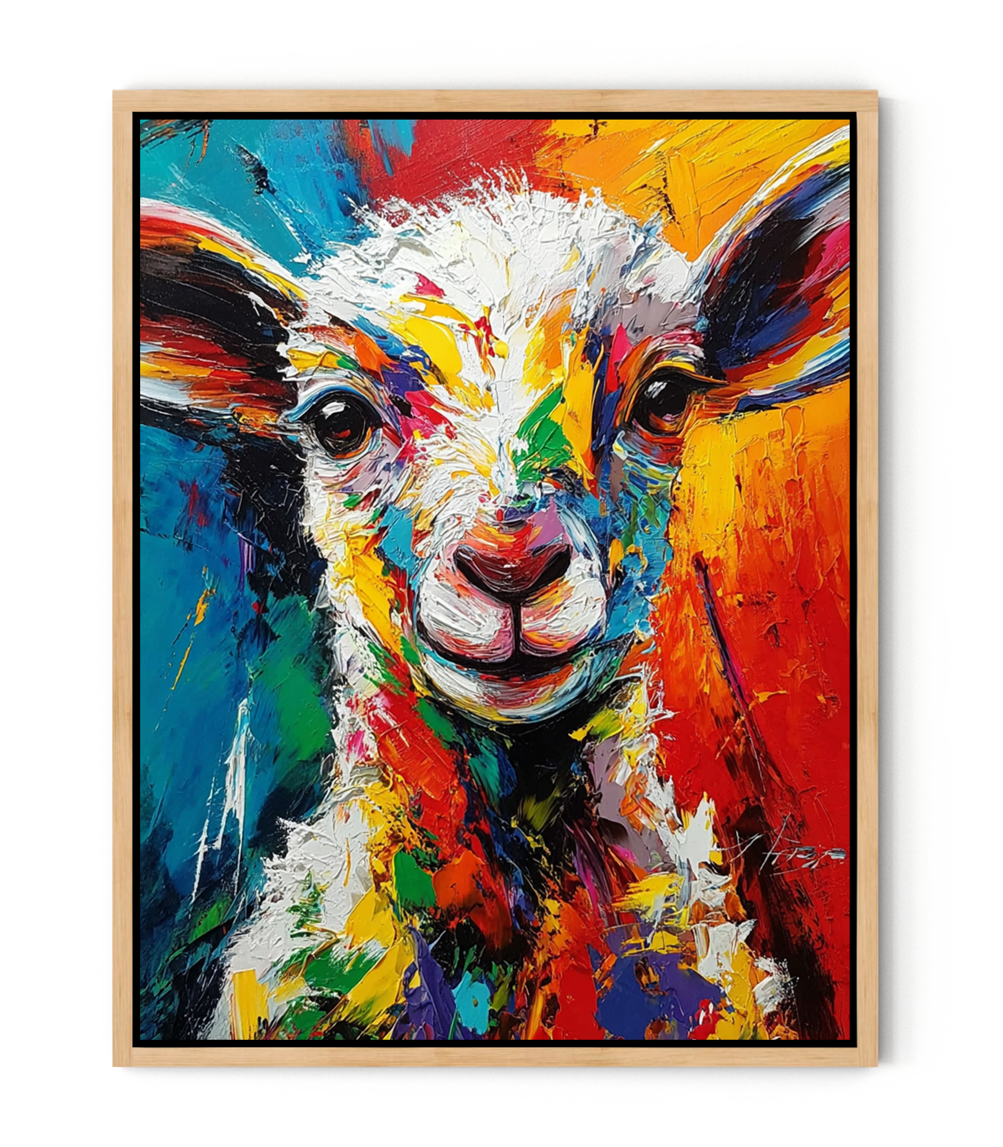 Colorful Lamb Painting – Abstract Christian Wall Art