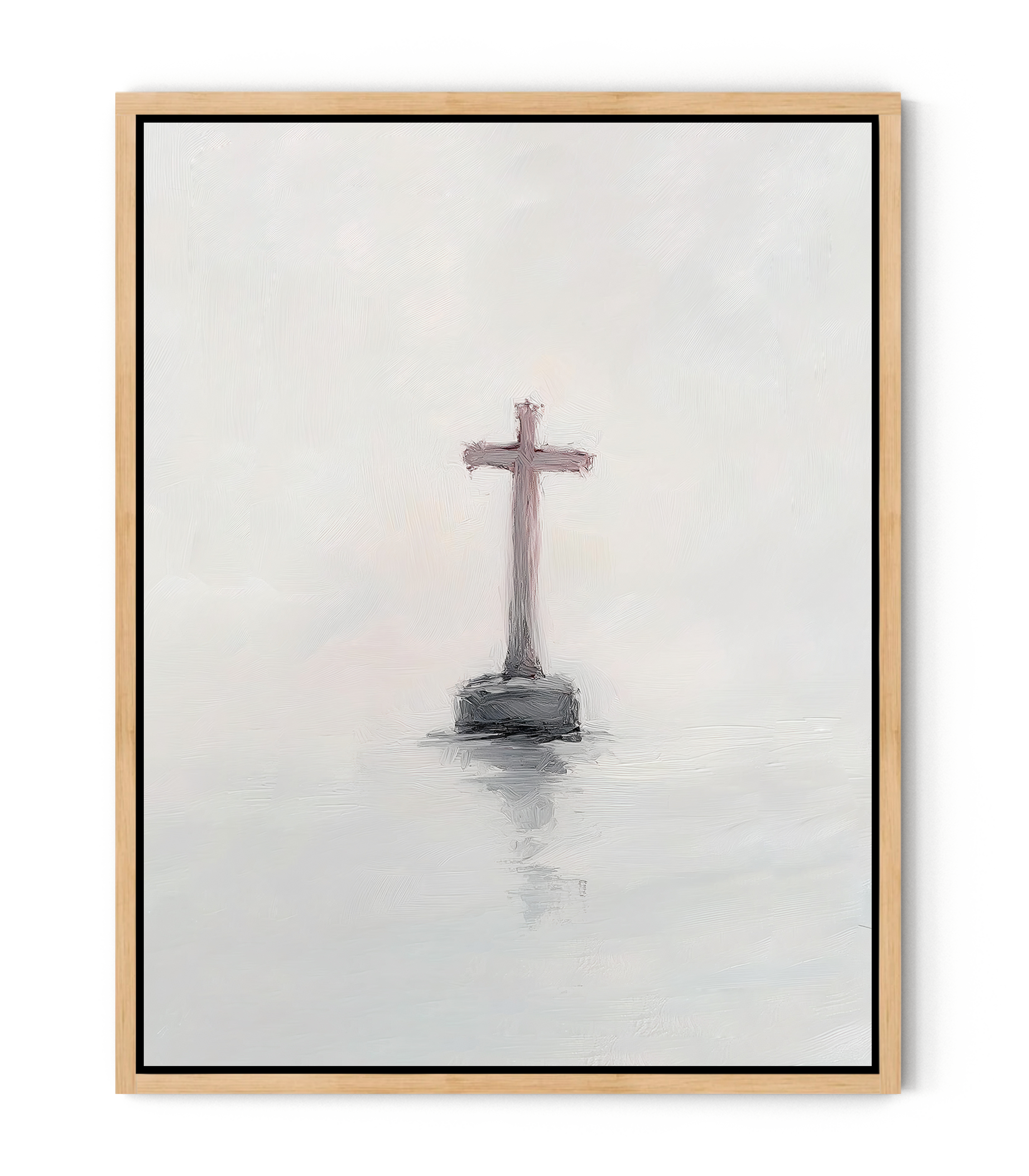 The Cross in Still Waters – Minimalist Christian Wall Art | FaithfulPrints