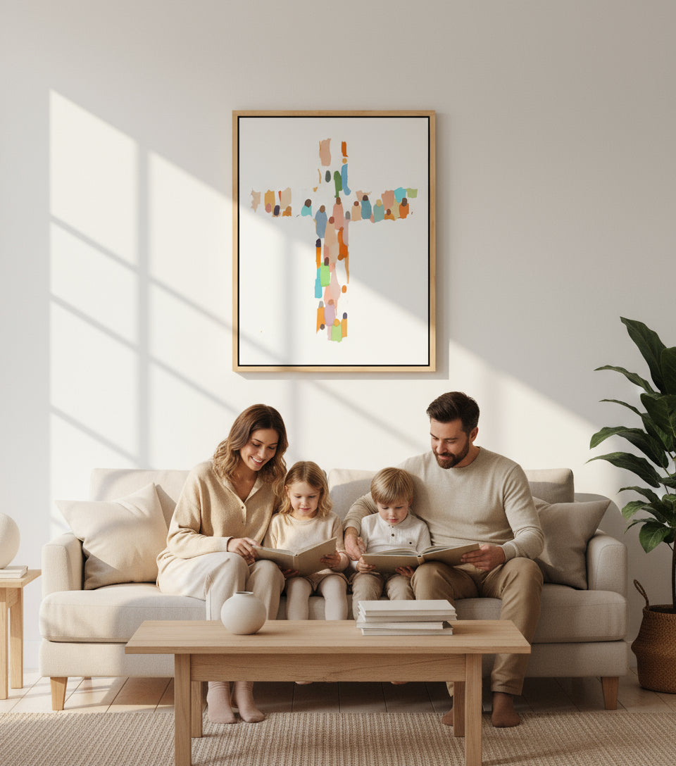 Modern Minimalist Cross – Contemporary Faith Canvas Wall Art | FaithfulPrints