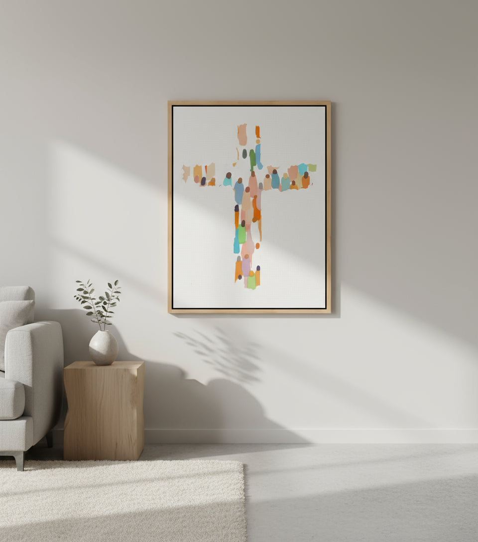 Modern Minimalist Cross – Contemporary Faith Canvas Wall Art | FaithfulPrints